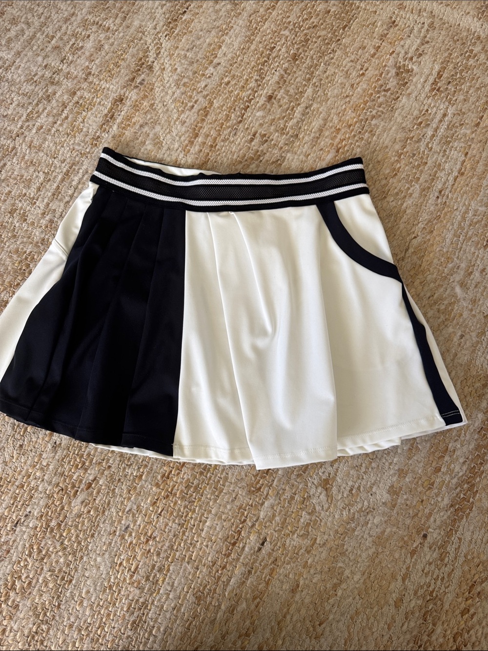 FP Movement by Free People Black and White Colorblock Athletic Skirt